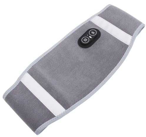 Omquot Almohadilla térmica eléctrica con vibración para apoyar la columna lumbar, cinturón de masaje relajante para aliviar el dolor de espalda, cinturón de cintura calentado ajustable para hombres y