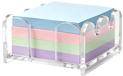 Porte-Notes Adhésifs en Acrylique Transparent, Organisateur pour Notes Adhésives de 7,6 x 7,6 cm ou Petits Objets Idéal pour la Salle de Classe la Chambre d'Étudiant l'École et le Bureau