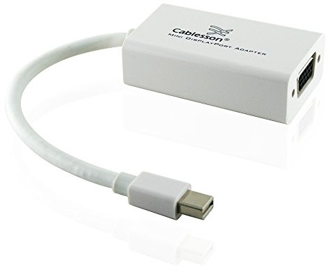 Cablesson Mini DisplayPort to VGA Adapter - Thunderbolt Port Compatible - Video Adapter - Gold Plated