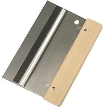 Flächenspachtel Wandspachtel DUOFLEX Edelstahl Spachtel 20cm mit Holzrücken