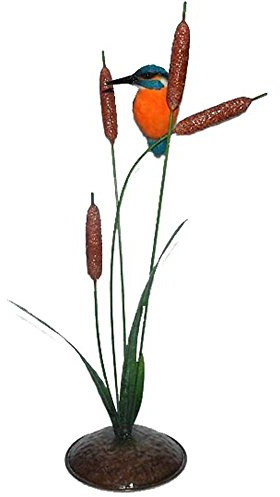 Vivid Arts XMW-SC19-D Resin Kingfisher on metal Bulrushes