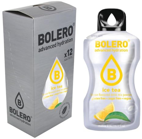 Bastoncini da bolero 12 x 3 g, sufficienti per 0,5 litri di bevanda senza zucchero e anidride carbonica, senza aspartame, addolciti con Stevia.