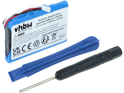 vhbw batteri kompatibelt med Apple iPod 20 GB, 15 GB, 3. generationen, 30 GB, 10 GB, 3, 3 G MP3-spelare, musikspelare (1 100 mAh, 3,7 V, Li-Ion)