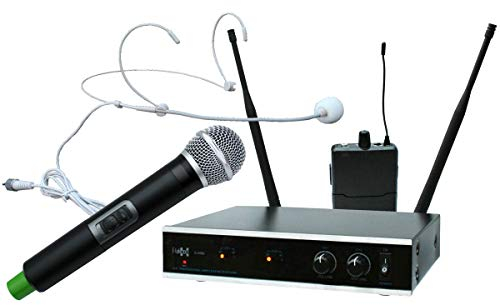 E-Lektron IU-1082HM digital UHF Funkmiktrofon System mit 1x Hand-Mikrofon + 1x Headset-Mikrofon drahtlos Set