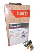 Ram - Clips pour Câble, Tube 6-9mm / Tole 7-12mm, Gris, Boîte de 80