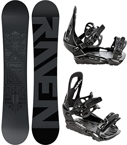 RAVEN Set Snowboard Snowboard Solid Steel + Bindung s230 (155cm, s230 Black M/L)
