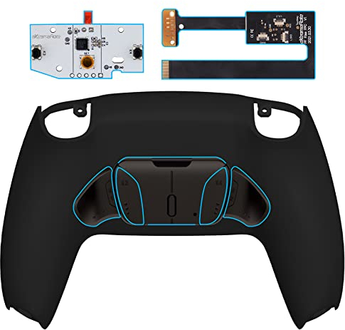 eXtremeRate Black Programmable Real Metal Buttons (RMB) Version RISE4 Remap Kit for ps5 Controller BDM 010 BDM 020, Upgrade Board & Redesigned Back Shell & 4 Back Buttons - Without Controller