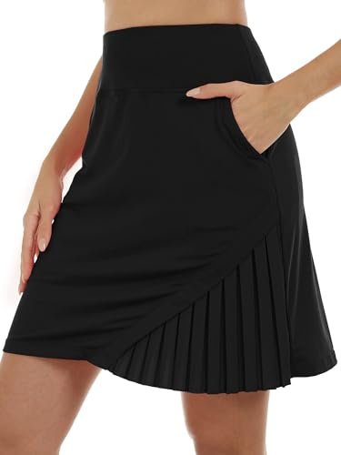 MoFiz Gonna da Tennis Donna Gonna a Pieghe con Pantaloncino per Gonne Estive Sportiva Nero L