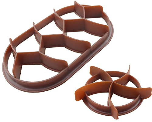 Bread Dough Press Mold CHENJIN 2PCS 2 Style Plastic Round and Oval Baking Bread Rolls Mold, Pastry Cutters for Baking Bread Rolls Desserts, Bread Press Stamp