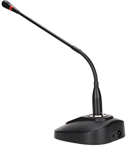 SYH&AQYE Microphone Filaire Col de Cygne de Bureau à Domicile, Micro Antibruit à Condensateur Vocal Filaire Monté sur Table, Micro Mâle XLR Femelle à 6,35 mm pour Karaoké, Réunions de Conférence(EU)