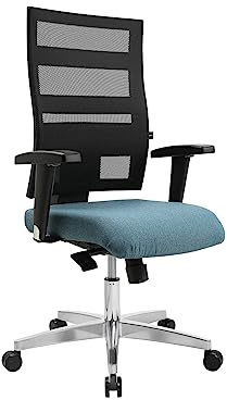 TOPSTAR X-Pander 959TDC60, Bürostuhl, Schreibtischstuhl, inkl. höhenverstellbare Armlehnen, Netzbezug, Bezugsstoff, Petrolblau/schwarz