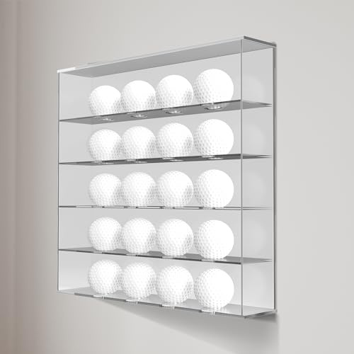 aleawol Présentoir mural pour 20 balles de golf - En acrylique transparent - Présentoir pour balles de golf et tennis de table - Pour amateurs de golf et objets de collection