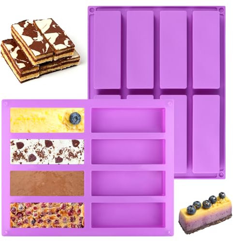 Müsliriegel Backform Schokoladenform Silikon Tief 2 Stück Müsliriegel Silikonform 8 Mulden Antihaft Schokoladenform Tief Pralinenform Backform für Brotbrot Brownie