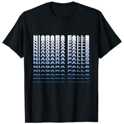 Unique Niagara Falls With Waterfall Effect Retro Typography T-Shirt