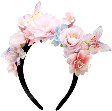 HENGBIRD Bandeau à Cheveux Fleur Artificiel Fleur Couronne Guirlande Mariée Serre Tête Faux Floral Décoration Oktoberfest Party Quotidien Photographie pour Femmes Filles