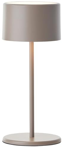 Brilliant Lampada da tavolo a LED color tortora – dimmerabile e con batteria – Lampada interna mobile con dimmer touch a tre livelli – Luce bianca calda, design elegante, risparmio energetico e