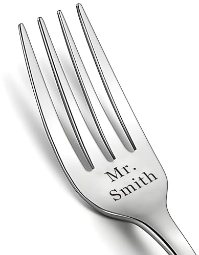 Personalised Engraved Fork Custom Letter Dinner Fork Stainless Steel Dinner Forks for Wedding Valentine Birthday Christmas Love You Gifts for Girlfriend Boyfriend (Design 1)