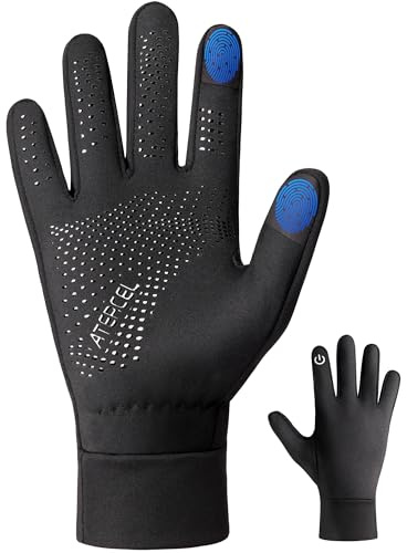 ATERCEL Winter Fahrradhandschuhe Thermo-Handschuhe Herren und Damen Touchscreen (Schwarz, XL)
