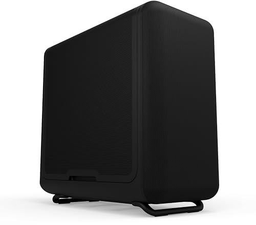 Hyte X50 Air, Modern Performance ATX Mid-Tower Gaming PC-fodral, optimerat högt luftflöde, chassi, böjt mikronät, sidopanel med robust stämplad stålfrontpanel, svart