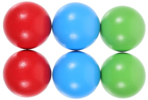 BESPORTBLE 6Pcs Wooden Bocce Balls for Outdoor Grass Rolling Balls Schima Superba Wood Grain Recreational Bocce Game for Parties Birthdays and Family Fun