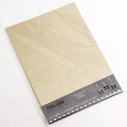 Lot de 10 feuilles de papier cartonné pailleté A4 250 g/m² Champagne