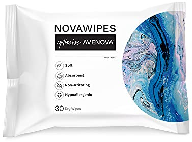 NovaWipes By Avenova - Soft, Strong, Hypoallergenic, Non-Irritating, Durable, Absorbent, Multi-Layer Dry Wipes for Use When Applying Avenova Spray (30 count)