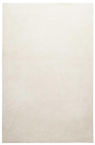 Homie Living | Kurzflor Teppich Super Soft, weich und kuschelig für Wohnzimmer, Schlafzimmer, Flur oder Kinderzimmer | Venice | Beige Creme | (200 x 290 cm)