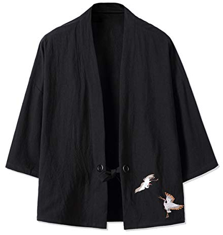 Seidarise - Kimono tradicional japonés para hombre, chaqueta Noragi, chaqueta Yukata Coat Haori - - X-Large