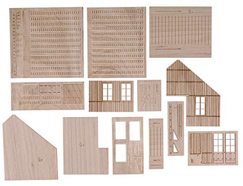 HomeDecTime 1/35 Échelle Maison en Bois Modèle pour Diorama Mise en Page Sandtable Bricolage Bricolage Assemblage