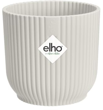 Elho Vibes Fold Rond Mini 7 - Pot De Fleurs pour Intérieur - Plastique 100% recyclé - Ø 7.0 x H 6.5 cm - Blanc/Blanc Soie