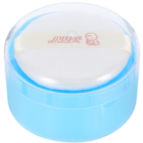 Beatifufu Caja De Polvos Para Bebé Con Borla Suave Estuche Portátil Antiderrames Para Talco Ideal Para Viajes Y Cambio De Pañal 9.0X9.0X18.0Cm