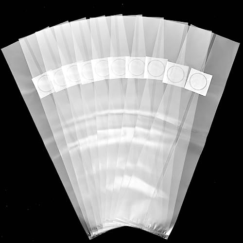 10 Pezzi Sacchetti Coltivazione Funghi, 25 x 50 cm PP Mushroom Spawn Grow Bag, Filtro da 0,5 Micron, 0,06 mm di Spessore, Accessori per Coltivazione di Funghi