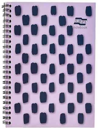Exacompta Europa Splash - Ref EU1502Z Wirebound Notebooks, Bright Cover, 160 Lined Pages, A4+ Size with Micro-Perforated Pages, Pack of 3 Purple Cover