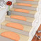 Snapstyle Natur Sisal Stufenmatte Halbrund Einfarbig, Größe/Ausführung/Menge:24x65 cm (halbrund) 15 Stck., Farbe:Orange
