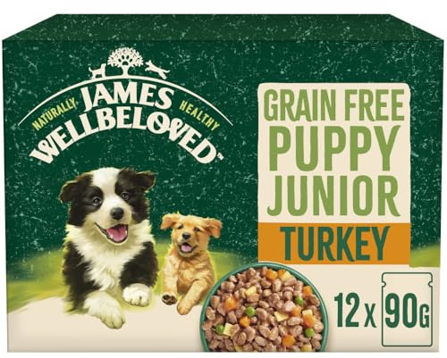 James Wellbeloved Grain Free Puppy Dog Food with Turkey in Gravy Pouch 12 x 90 g