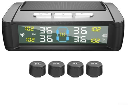 Sistema di controllo alimentato USB solare della pressione dei pneumatici con reale per le situazioni di bassa pressione e ad alta temperatura