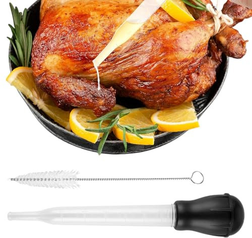 Bratenspritze, Bratensaftspritze, Truthahn-Bratenspritze Zum Kochen, Turkey Baster Soße Spritze 26.5cm Länge Für Thanksgiving Kochen Braten Truthahn Rind Schweinefleisch BBQ, mit Reinigungsbürste