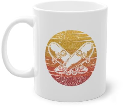 Retro skridskoåkare kaffekopp | Skaterboy skateboard kopp vit (03710C)
