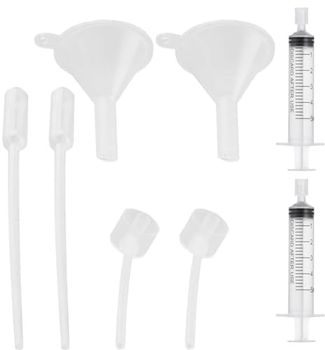 Haowul parfym påfyllningspumpverktyg, 8 st parfymdispenser, överföringsverktygssats, inkluderar tratt för påfyllning, klar pump och droppare, plastparfym extraktor påfyllningsverktyg för Köln
