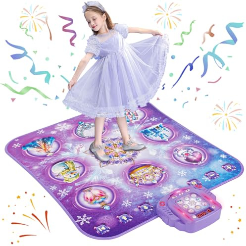 Tappetino da Ballo per Bambini, Viola 8 Pulsanti Tappetini da Ballo Bambina Giochi Tappeto Musicale da Ballo con Bluetooth, Modalità Piano, Regali Compleanno Natale per Ragazzi Ragazze 4 5 6 7 8 9 10