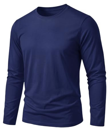 TACVASEN Mens Shirts Long Sleeve Lightweight Cotton Casual T Shirt Classic