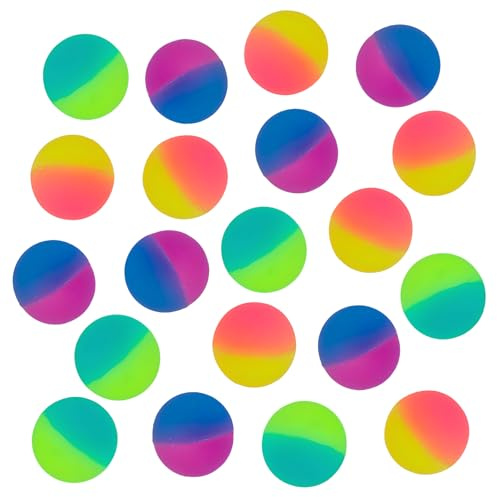 20 Pcs Balles Rebondissantes, Balle Rebondissantes Bicolore Givré Jouets Anti-Stress Enfant Adultes pour se détendre, se décompresser et se concentrer