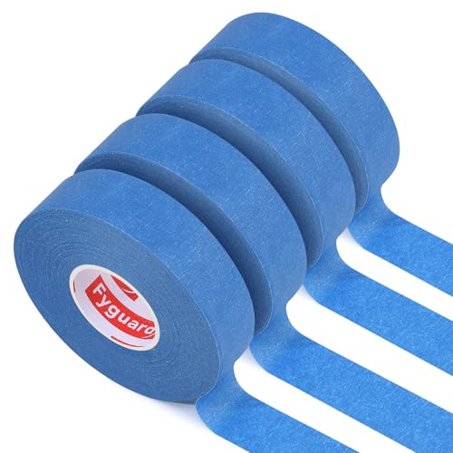 Fyguard 4 Rolls Blue Painters Tape, 24mm x 50m Crepe Paper Waterproof UV-resistant Masking Tape for Painting Renovations Decoration, No Residue