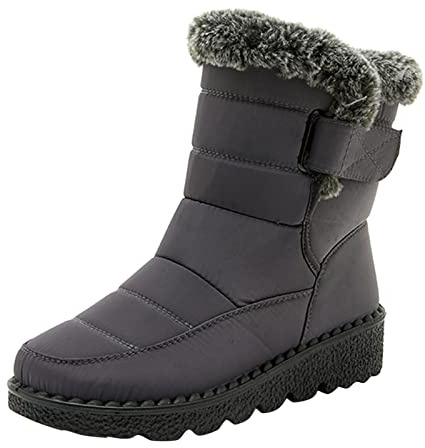 Generico Scarpe Da Neve Donna Impermeabili - Stivali Invernali Scarponi Imbottiti Dopo Sci Termiche Doposci Con Fodera Stivaletti Calde Snow Boots Per All'Acqua Trekkin