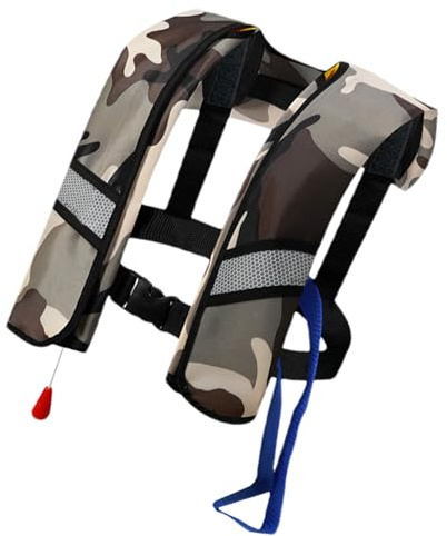 Giubbotto salvagente per adulti, gonfiaggio per adulti, con riflettori fluorescenti, giubbotto salvagente galleggiante, per pesca in mare aperto, kayak