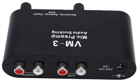 Eacam High Gain Mic-förförstärkare 36dB för Dynamiska Mikrofoner och Kondensatormikrofoner med Ljuddämpning för konferens- och Hemmastudio Svart 1 Enhet