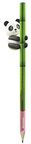 Legami - Matita con Gomma, I Love Bamboo, Ø 0,7 cm, H 18 cm, Mina HB, Variante Panda, Tratto Preciso, per Disegnare e Scrivere