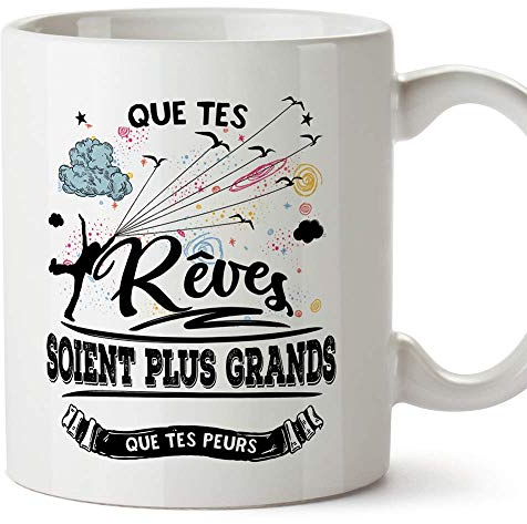 MUGFFINS Tasse/Mug pour motiver - Que tes rêves soient plus grands que tes peurs Idées de cadeaux positifs de motivation