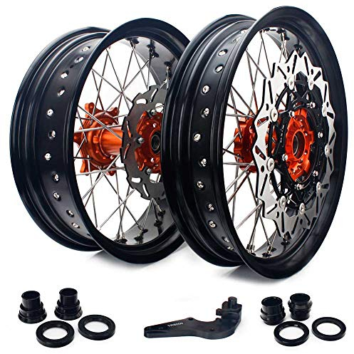 TARAZON 3,5 X 17 5,0 X 17 Supermoto Radsatz Felgen Radnabe Bremsscheiben Bremssatteladapter für EXC SX SX-F 125 250 350 450 530