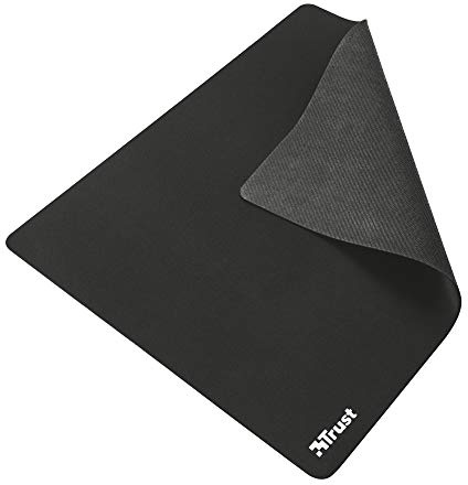 Trust Mauspad M 25 cm x 21 cm, Optimierte Oberflächenstruktur, rutschfeste Gummiunterseite, Mousepad für alle Mäuse, Empfindlichkeiten und Sensoren - Schwarz